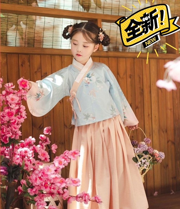 全新 初立儿童汉服套装小枫灵两色明制袄裙改...