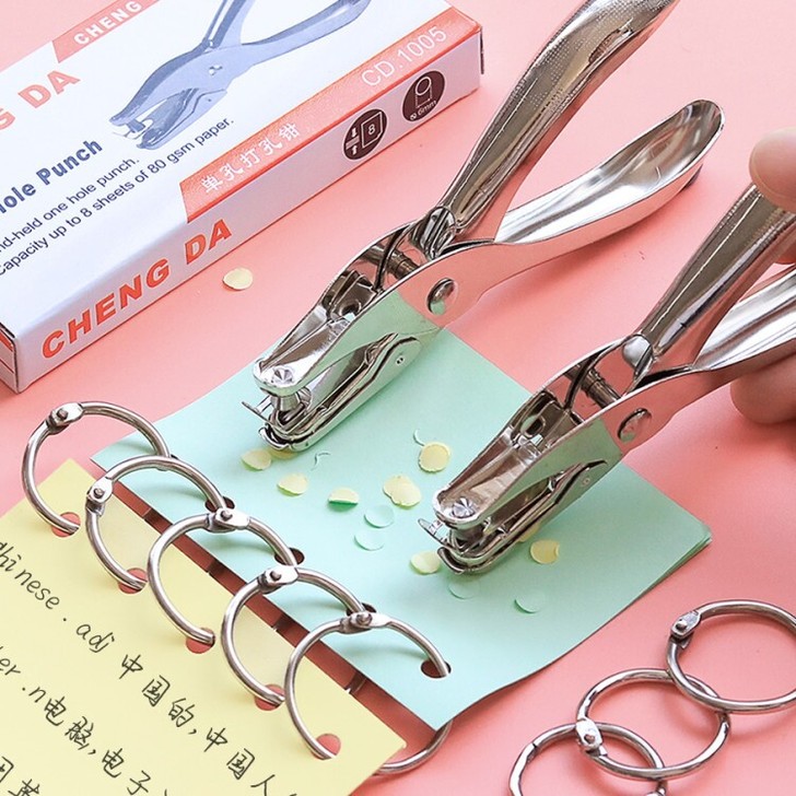 打孔器打孔钳单孔打孔机文具6mm包邮手工装...