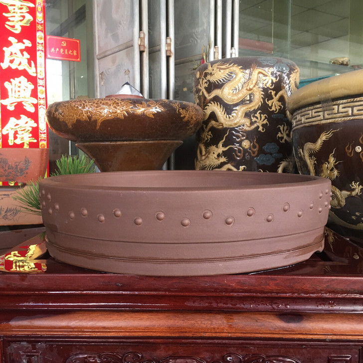 老紫砂盆 陶青园 戴建生早期古钉盆 口径4...