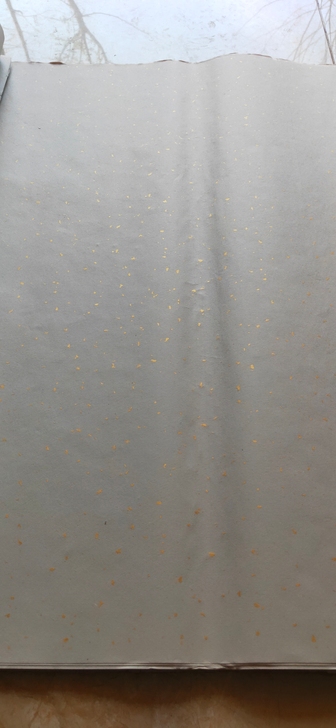 处理十年左右纯手工四尺生宣浅灰洒金宣纸，7...