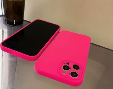 夏日荧光粉色苹果13新款手机壳iPhone...