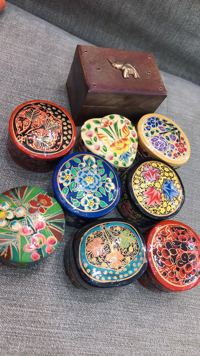 尼泊尔饰品盒木漆盒