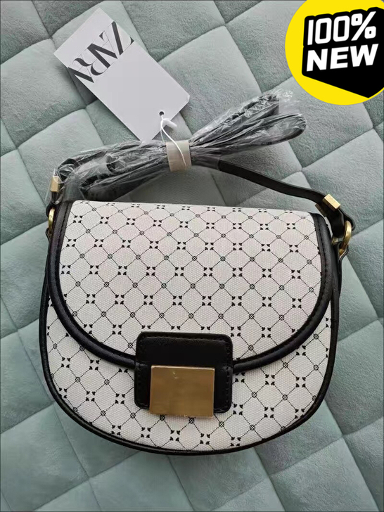 全新HOME ZARA女包 拼色几何形印花...