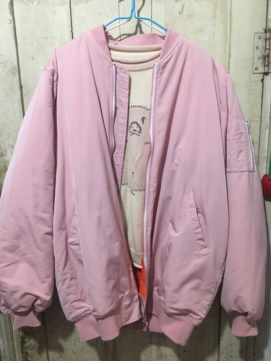 FTK黑店 男女通穿加厚粉色棒球棉服有吊牌...