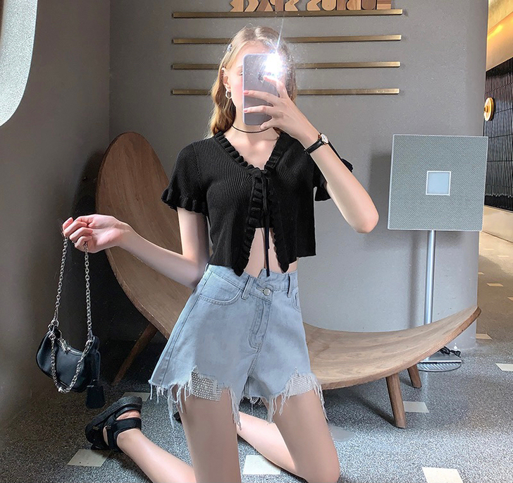 MG小象宽松牛仔短裤2020年女装夏季新款...