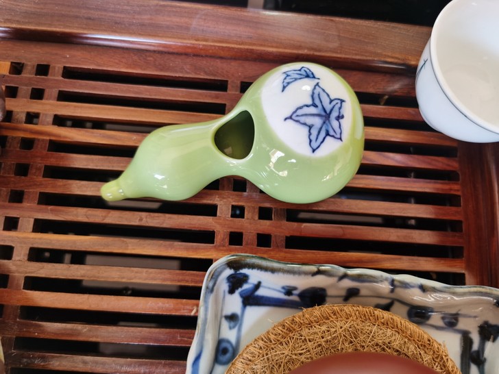 葫芦小花器，手绘青花！茶盘小置物！可以当盖...