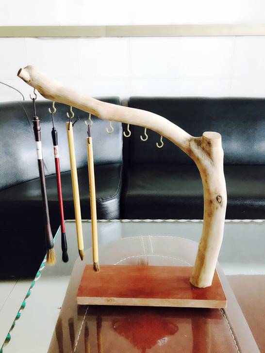 全新香樟木笔架，榫卯工艺，纯手工原木制作毛...