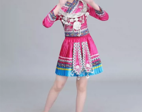新款苗族儿童演出服女土家族三月三广西壮族葫...
