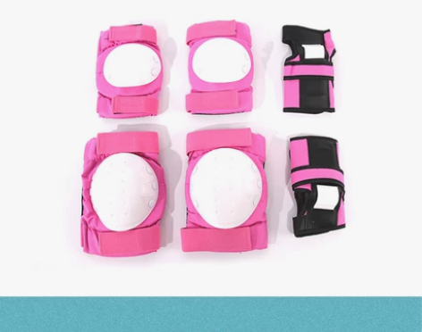 滑板长板小鱼板护具成人儿童6件套轮滑溜冰旱...