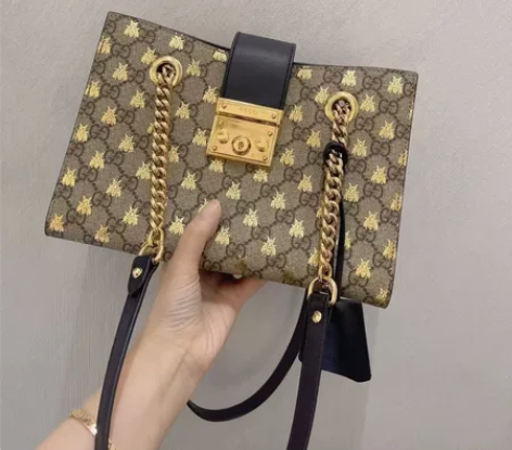 Gucci古驰Padlock烫金蜜蜂小号 ...
