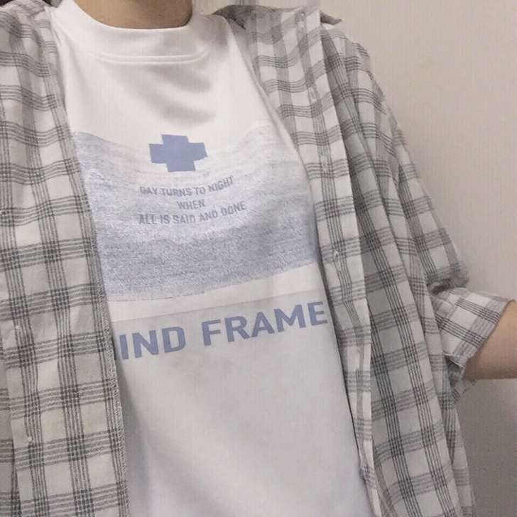 PINKSAVIOR单品素色格子衬衫