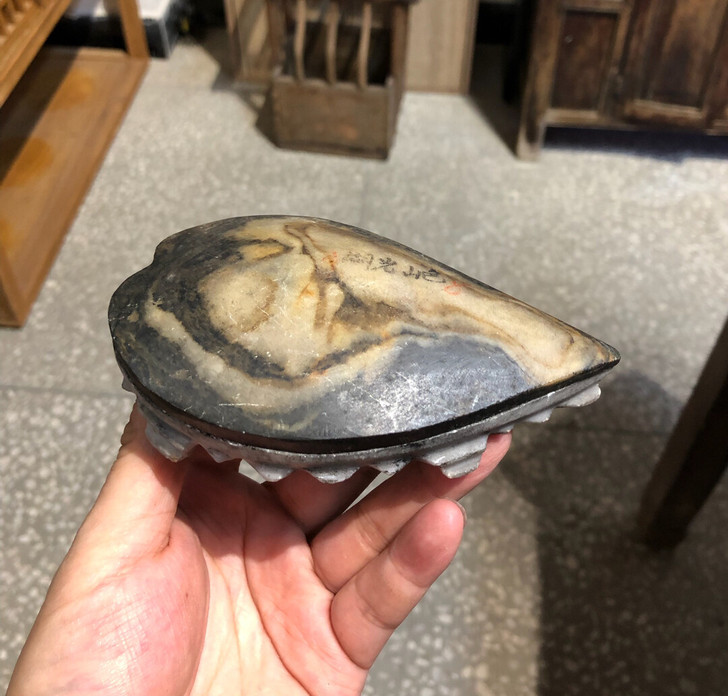 70年份 文房 大理石墨盒
