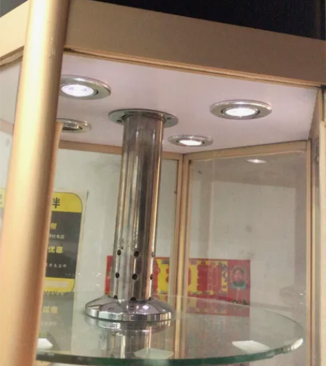 六角电动旋转玻璃展示柜 附加功能：拆装 附...