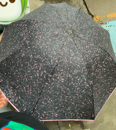 天堂伞 黑胶防晒55cm*8骨三折太阳伞晴...