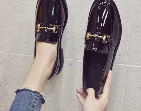 35-43码 英伦风小皮鞋学生春秋一脚蹬i...