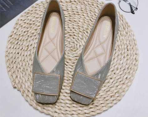 新款韩版网红方扣浅口软底鞋仙女鞋 感兴趣的...