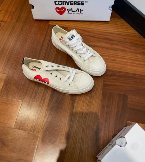 白色大码爱心帆布鞋 全新 白色40 41 ...