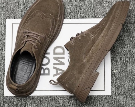 布洛克男鞋2022新款夏季潮鞋透气休闲皮鞋...