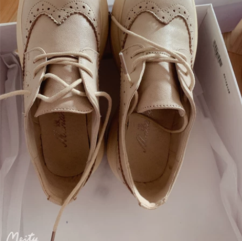 欧洲站布洛克女鞋2019新款春休闲系带英伦...