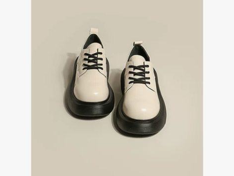 法式小皮鞋女2022年新款女英伦复古白色玛...