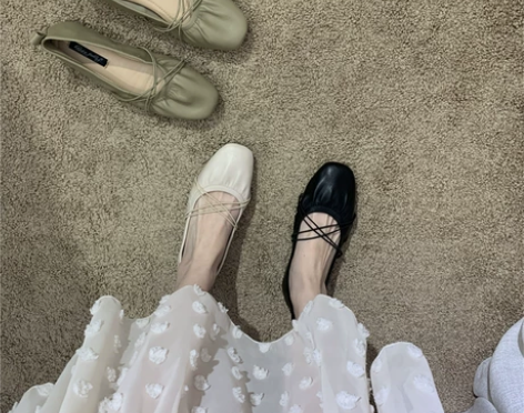 法式温柔平底鞋单鞋女鞋玛丽珍鞋 39码 黑...