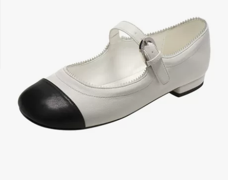 小香风玛丽珍鞋女2021春新款白色浅口复古...