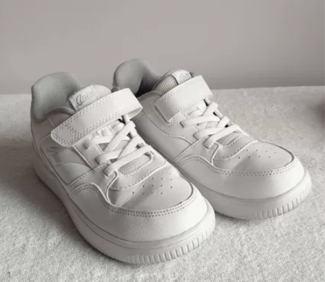 正品 ANTA Kids 安踏儿童白色皮面...