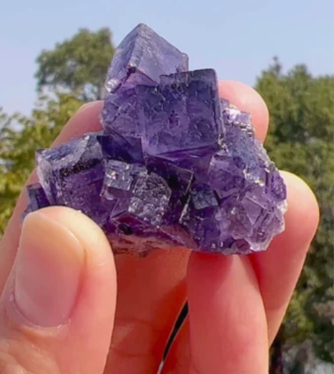 紫萤石,双色荧光,产量少 产地:貴州 苹果...