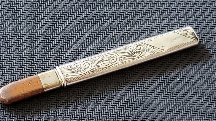 ⑩【精品】英国纯银古董铅笔 纯手工雕花 维...