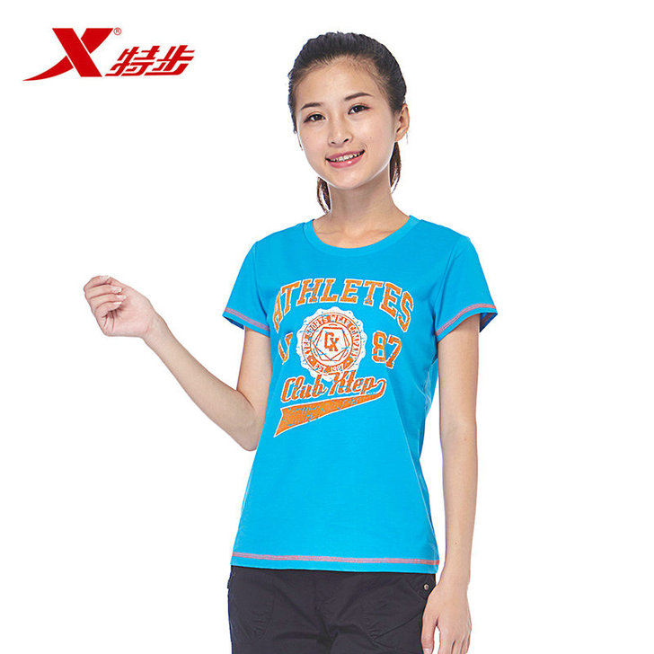 特步官方正品女短T恤 夏季新品 清凉透气女...