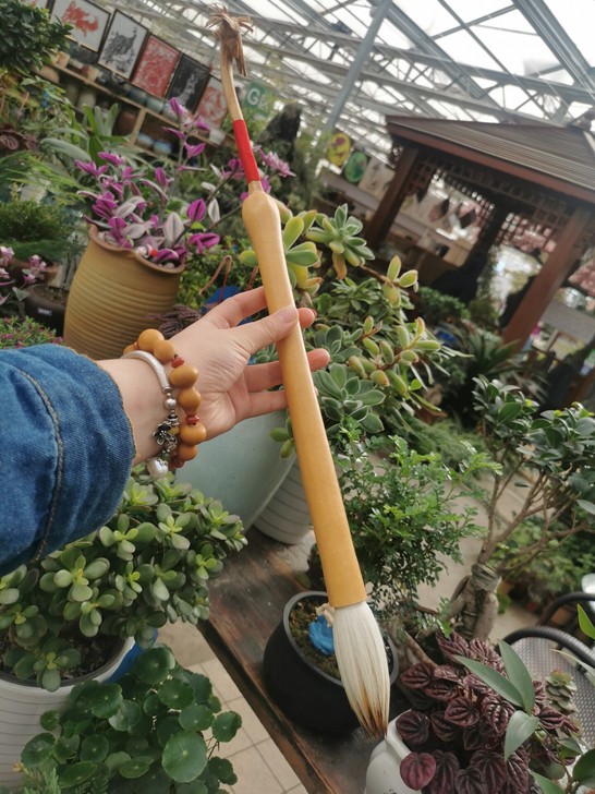 葫芦毛笔 兼毫大斗笔，天然葫芦笔杆