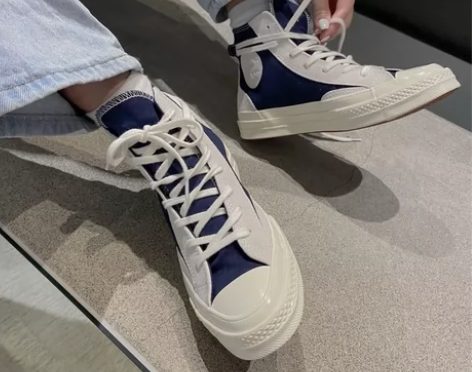 男鞋1970s高帮麂皮拼接解构板鞋复古帆布...