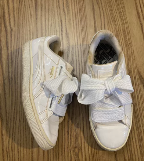 puma彪马白丝带女系带suede bas...