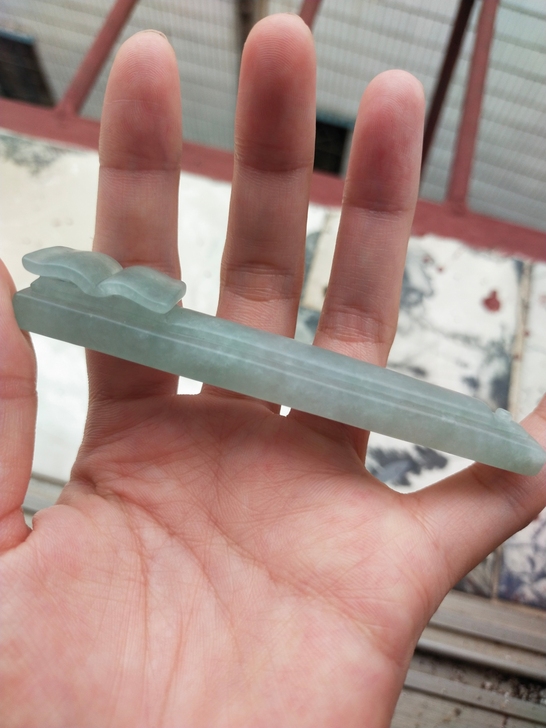 琴书镇尺，可当香插！天然翡翠A货！喜欢的带...