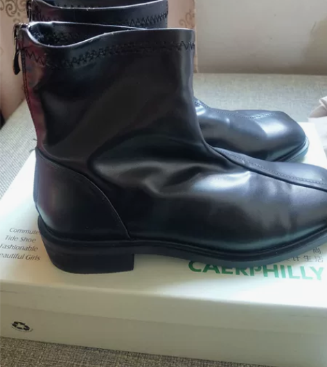 方头后拉链短靴，沈阳鞋，不加绒，36正码，...