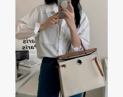 Maruii 白色基础口袋衬衫女2022早春新款洋气设计感小...