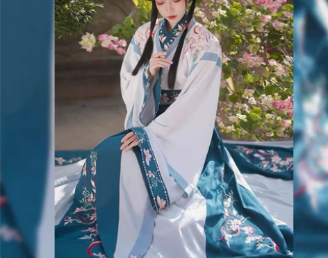 ?夕瑶赋春樱赠汉服女正品原创全套交领晋制中...