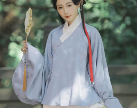 兰若庭如意松鼠汉服交领 春蓝色 L码  全...