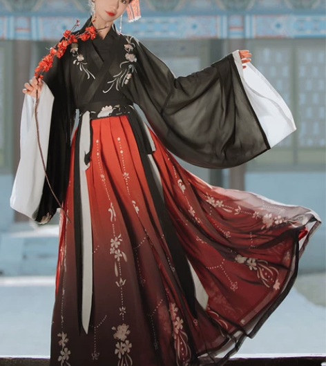 桔屿【梧桐落】汉服女中国风 交领大袖 齐腰...