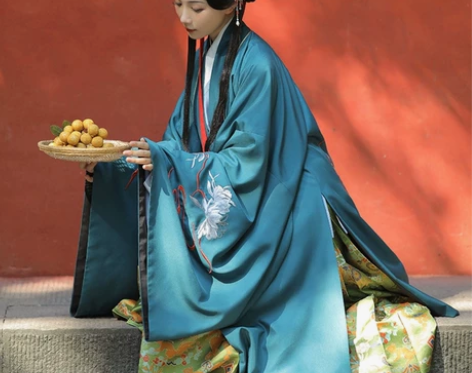 兰若庭 汉服 乘黄 明制 披风 绣花 大袖...