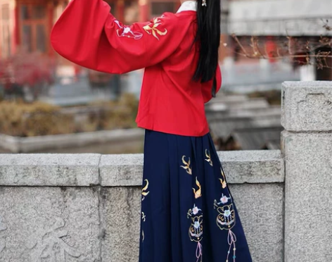 全套如梦霓裳汉服女衫裙琵琶袖 湘江静七绣花...