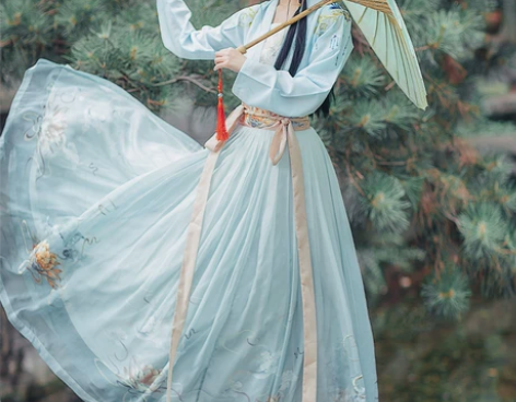 都城南庄 雪慕灵 原创夏季齐腰襦裙渐变印花...