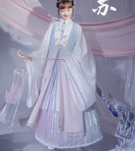 七月夕走秀款 姑苏 原创汉服女明制印花长比...