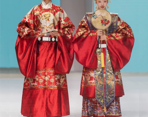 砚滨纱华裳九州走秀原创汉服明制仿妆花圆领袍...