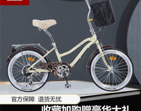 凤凰自行车20寸男女学生小孩公主脚踏轻便通...