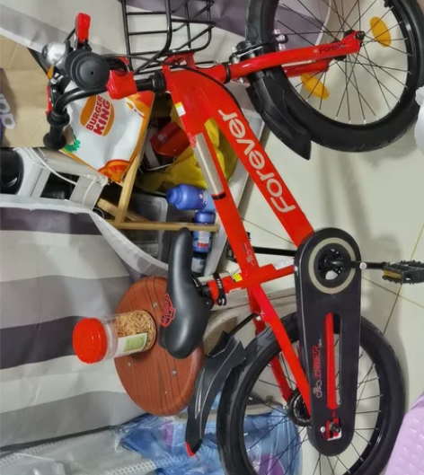 永久18寸碳纤维儿童自行车，一次没骑过组装...