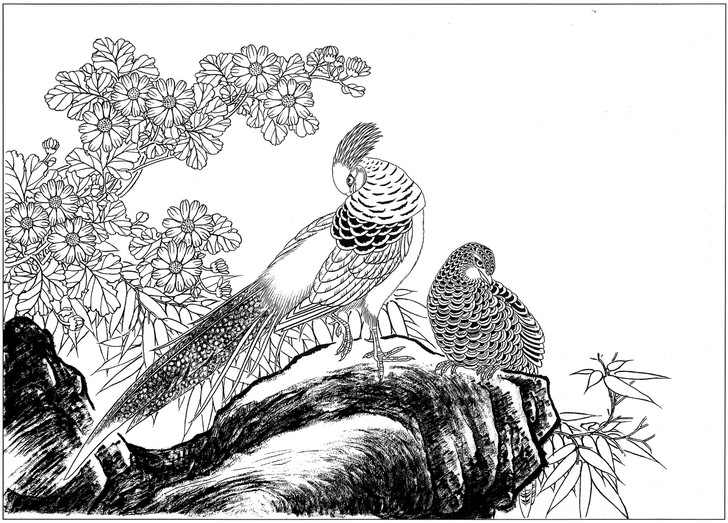 动物白描（鹰、羊、鹤、虎、草虫等）PDF版...