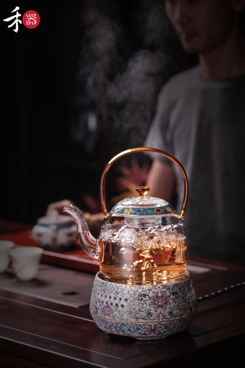 台湾禾器纯手工玻璃煮茶壶##amp；mid...