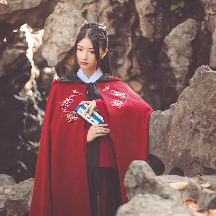 出 池夏 曼珠沙华:忧烬 原创汉服改良带帽...