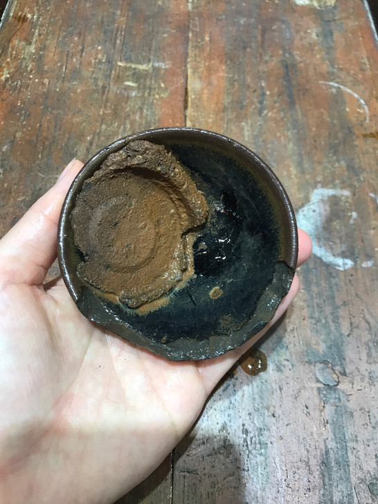 建窑兔毫黑釉敛口盏残器 可修复 或者磨口喝...